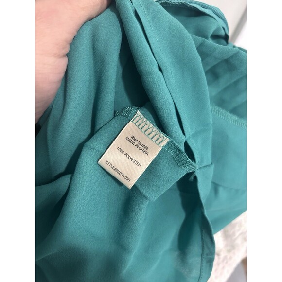 Charmed Hearts Green Pleated Maxi Dress Women's Size XL Adjustable Strap Elegant - Picture 5 of 5